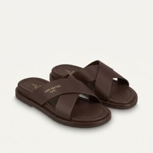 Chocolate Luxe Cross-Strap Sandals